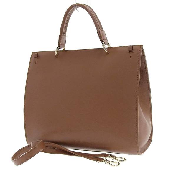 FURLA Julia M Top Handle 2WAY Bag Handbag One Shoulder Leather Brown F6801 - Picture 2 of 10